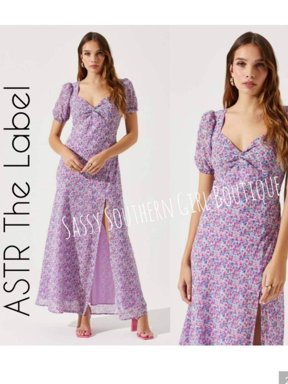 🆕⭐ ASTR The Label Purple Floral Maxi Dress